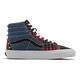 Vans 休閒鞋 Sk8-Hi 女鞋 牛仔布 丹寧 蘇格蘭紋 鉚釘 高筒 拼接 黑標 VN0A32QG9GB product thumbnail 3