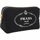 PRADA Canvas 三角狀丹寧帆布化妝包(黑色) product thumbnail 3