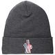 MONCLER Grenoble 標誌徽章反摺針織羊毛帽(深灰色) product thumbnail 2