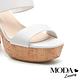 拖鞋 MODA Luxury 小馬甲綁帶造型超高防水台高跟拖鞋－白 product thumbnail 6