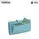 FOSSIL Logan 真皮扣式RFID防盜中長夾-土耳其藍色 SL7830441 product thumbnail 4