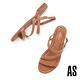 涼鞋 AS 質感簡約條帶造型全真皮低跟涼鞋－咖 product thumbnail 5