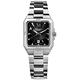 SHEEN CASIO 卡西歐方型星光羅馬 施華洛世奇日期 夜光不鏽鋼手錶-黑色/27mm product thumbnail 2