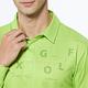 【Lynx Golf】男款合身版吸濕排汗Lynx Golf字樣線條印花長袖POLO衫-黃綠色 product thumbnail 7