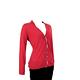 BURBERRY BRIT系列 紅色格紋羊毛開襟針織衫(100%WOOL) product thumbnail 3