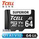 TCELL冠元 SUPERIOR microSDXC UHS-I(A1)U1 V10 100MB 64GB 記憶卡 product thumbnail 2