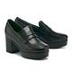 高跟鞋 MODA Luxury 復古質感壓紋皮革水台樂福高跟鞋－黑 product thumbnail 2