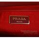 PRADA 金字浮雕LOGO尼龍肩背/斜背兩用購物包(紅) product thumbnail 8