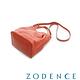 ZODENCE 義大利質鞣革系列折型設計手提肩背包 - 橘紅 product thumbnail 7