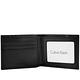 Calvin Klein 黑色皮革LOGO壓紋雙摺五卡短夾-附名片夾及鑰匙圈 product thumbnail 3