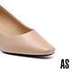 高跟鞋 AS 極簡質感純色羊皮小方頭高跟鞋－粉 product thumbnail 6