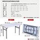 免工具 (4尺寬)厚4.5公分-平面式塑鋼折疊桌/露營餐桌/電腦書桌/會議摺疊桌/拜拜折合桌 122x61x74 product thumbnail 4