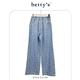 betty’s貝蒂思　迪斯可風緹花鬆緊腰水洗牛仔寬褲(淺藍) product thumbnail 4