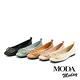 平底鞋 MODA MODAY 高質感飾釦全真皮方頭平底鞋－棕 product thumbnail 7