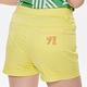 【Lynx Golf】女款素色褲口反摺款後袋Lynx 71繡花休閒短褲-黃色 product thumbnail 8