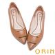 ORIN 柔軟羊皮金屬方釦尖頭 女 粗低跟鞋 棕色 product thumbnail 3