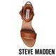 STEVE MADDEN-APRIL-真皮質感素面粗跟鞋-咖啡 product thumbnail 5