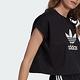 Adidas Short Tee IB1406 女 短袖 短版 上衣 T恤 亞洲版 休閒 三葉草 寬鬆 棉質 黑 product thumbnail 6