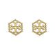 TORY BURCH MILGRAIN HEX雙T LOGO圓珠六角形環繞T字設計穿式耳環(金) product thumbnail 4