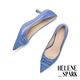 高跟鞋 HELENE_SPARK 簡約品味造型長釦羊皮尖頭高跟鞋－藍 product thumbnail 5