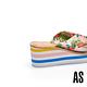 拖鞋 AS 熱帶風情花布造型楔型夾腳高跟拖鞋－粉 product thumbnail 4