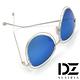 DZ 飾線大框彩球腳 抗UV 太陽眼鏡墨鏡(銀框冰藍膜) product thumbnail 6