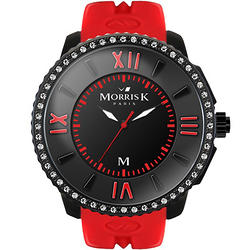 MORRIS K 獨一無二 晶鑽限量錶款-紅黑/45mm