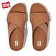 【FitFlop】SHUV LEATHER CROSS SLIDES 簡約造型交叉皮革涼鞋-女(拿鐵棕褐色) product thumbnail 4