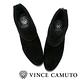 VINCE CAMUTO 簡約知性 翻折造型後拉鍊粗跟短靴-絨黑 product thumbnail 3