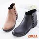 ZUCCA-細緻皮質側帶設計低跟靴-駝-z6723lc product thumbnail 6