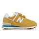 New Balance 休閒鞋 574 W Wide 寬楦 童鞋 紐巴倫 魔鬼氈 麂皮 郊遊 中童 黃 白 PV574HB2W product thumbnail 4