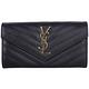 YSL Saint Laurent MONOGRAM 斜壓荔枝皮紋手拿包/長夾(黑色) product thumbnail 2