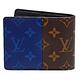 LV M63023 經典MULTIPLE Monogram帆布拼色交叉式卡夾短夾(海藍) product thumbnail 3