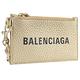 BALENCIAGA 簡約英字LOGO小牛皮頸掛式卡片零錢包(金色) product thumbnail 3