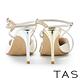 TAS 優雅鑽條繞踝羊皮尖頭穆勒高跟鞋 金色 product thumbnail 5
