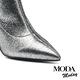 短靴 MODA MODAY 華麗復古風金蔥彈力羊皮尖頭美型高跟短靴－銀 product thumbnail 6