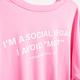 SOMETHING 標語抽皺下擺鬆緊短袖T恤-女-粉紅色 product thumbnail 5