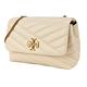 TORY BURCH KIRA 雙T金字LOGO鍊帶迷你斜紋衍縫斜背包-米 product thumbnail 3