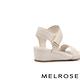 涼鞋 MELROSE 美樂斯 簡約一字帶純色楔型低跟涼鞋－灰 product thumbnail 4