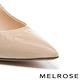 高跟鞋 MELROSE 極簡時尚壓格紋牛漆皮金屬鍍跟尖頭高跟鞋－杏 product thumbnail 6
