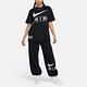 Nike 長褲 Air Pants 女款 黑 白 毛圈布 抽繩 中腰 寬鬆 棉褲 褲子 FN1903-010 product thumbnail 6