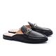 穆勒鞋 MISS 21 經典質感造型飾釦羊皮穆勒低跟拖鞋－黑 product thumbnail 2