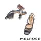 涼鞋 MELROSE 氣質時髦金屬鏈條牛皮方頭高跟涼鞋－藍 product thumbnail 5