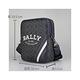 BALLY Bhenn B-Monogram燙印白字LOGO藍白藍條紋設計PVC拼牛皮拉鍊斜背包(灰x霧藍) product thumbnail 7