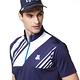 【Lynx Golf】男款吸濕排汗合身版斜紋印花山貓織標短袖立領POLO衫-深藍色 product thumbnail 8