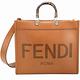 FENDI Sunshine 中型 字母烙印小牛皮玳瑁提柄兩用托特包(棕色) product thumbnail 2