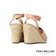 Tino Bellini 巴西進口粉嫩色調魚口繞踝麻邊楔型涼鞋-粉 product thumbnail 5