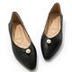 DIANA 1.7cm質感牛皮珍珠細膩縫線尖頭娃娃鞋-優雅甜美-黑 product thumbnail 2