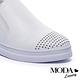 休閒鞋 MODA Luxury 低調沖孔水鑽全真皮內增高厚底休閒鞋－白 product thumbnail 6