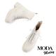 短靴 MODA MODAY  率性異材質拼接粗高跟短靴－白 product thumbnail 5